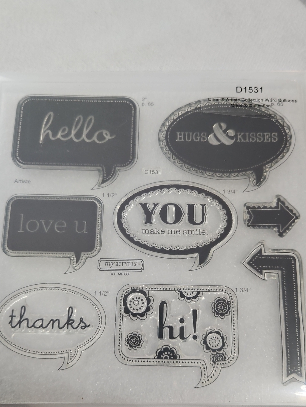 Close To My Heart D1531 Word Balloons Stamp Set